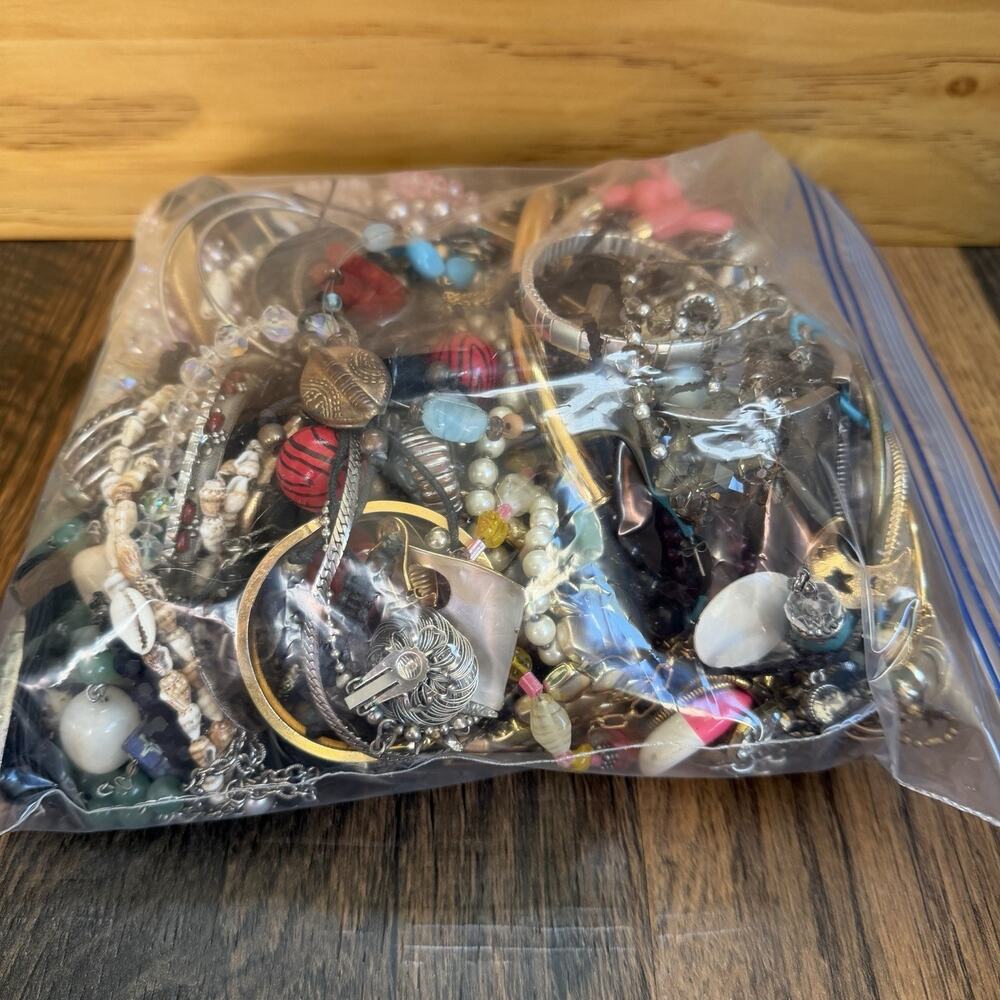 6 Lbs. Vintage to Modern Costume Jewelry Junk Tangled Estate Craft Lot